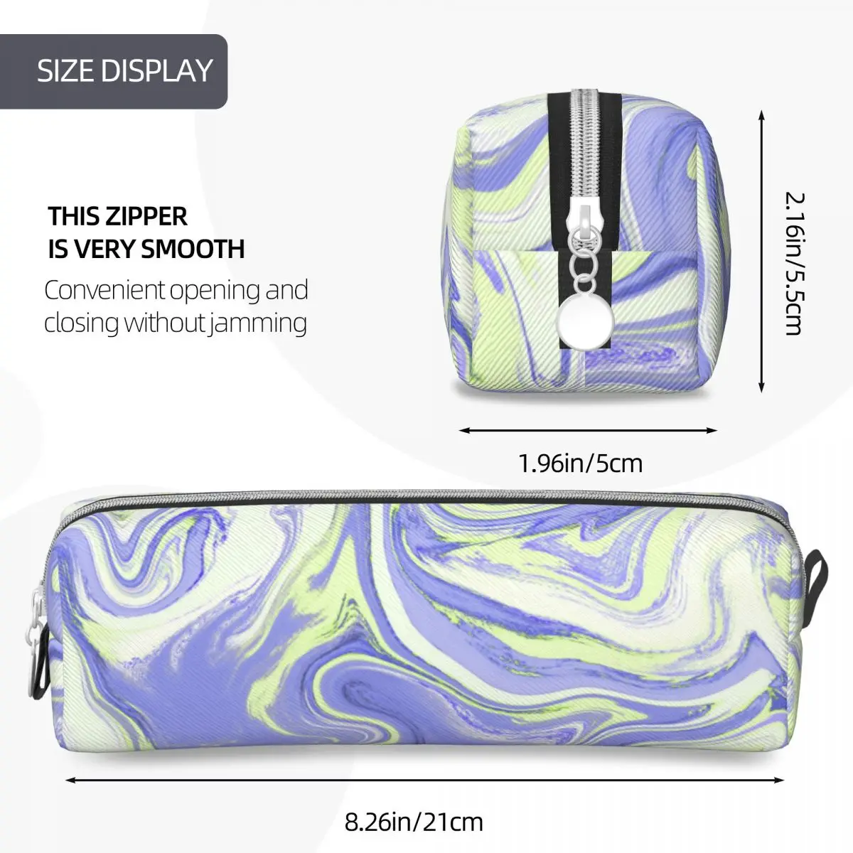 Purple Liquid Texture Abstract Pencil Cases Lovely Fashion Pen Holder Bag Girl Boy Big Students School Cosmetic Pencilcases