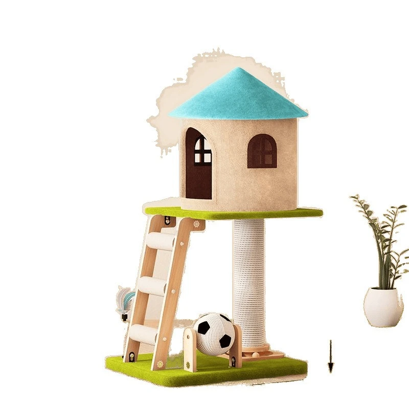 

Household small apartment does not occupy an area. Cat climbing frame, scratching board, cat nest are integrated