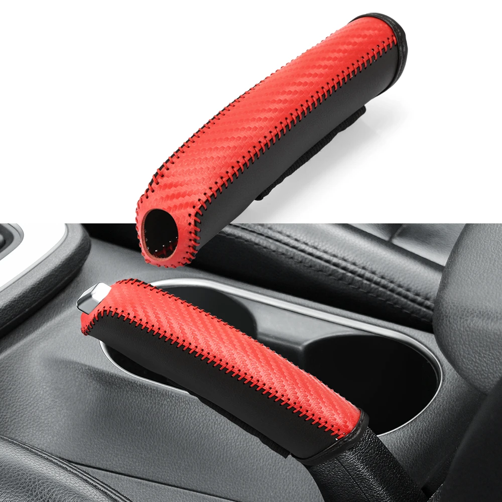 Hand Brake Set Universal Car Handbrake Sleeve PU Leather Cover Anti-Skid Auto Parking Brake