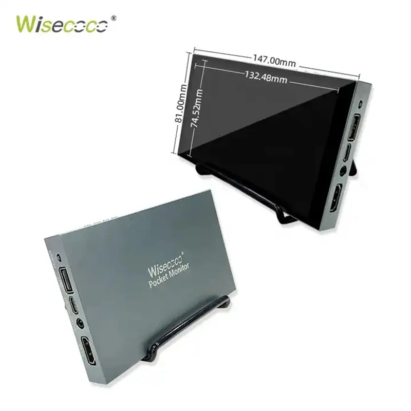 Imagem -05 - Wisecoco-monitor de Ecrã Ips Portátil Construído em 5000mah Hdmi Tipo-c Desktop pc Raspberry pi 2.5k 2560x1440