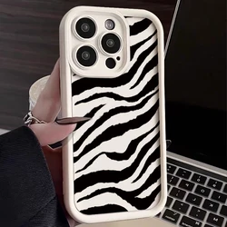 Zebra Stripe Phone Case For iPhone 16 15 14 Pro Max Plus 13 12 11 Pro Max 7 8 XS X XR Shockproof Soft Silicone TPU Back Cover