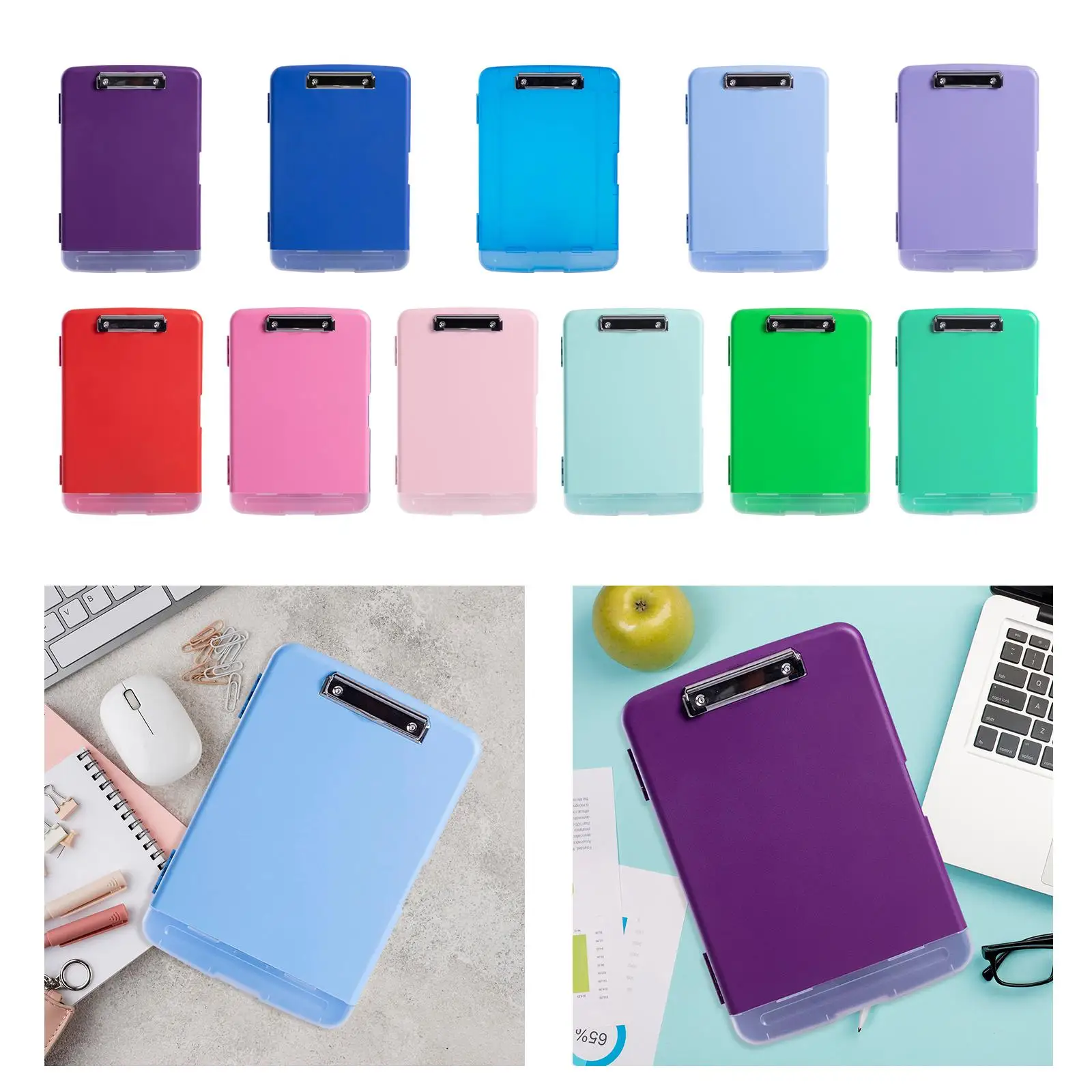 Low Profile Clipboard with Storage and Pen Holder Nursing Clipboard High Capacity Multifunctional Clipboard Folder for Home
