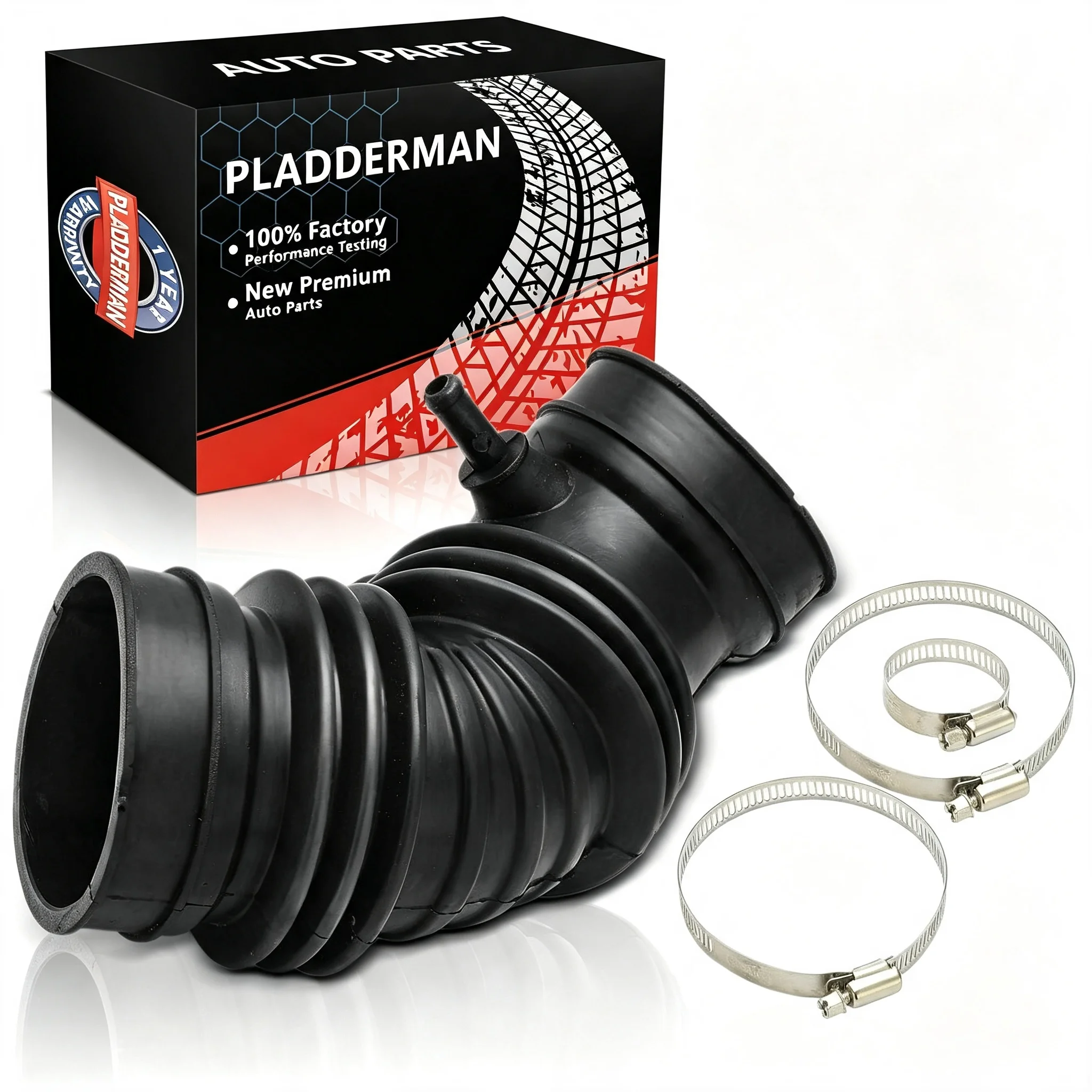 Engine Air Clean Intake Tube Hose with Clamps Compatible with Kia Sportage 2005-2010 & Hyundai Tucson 2005-2009, L4 2.0L