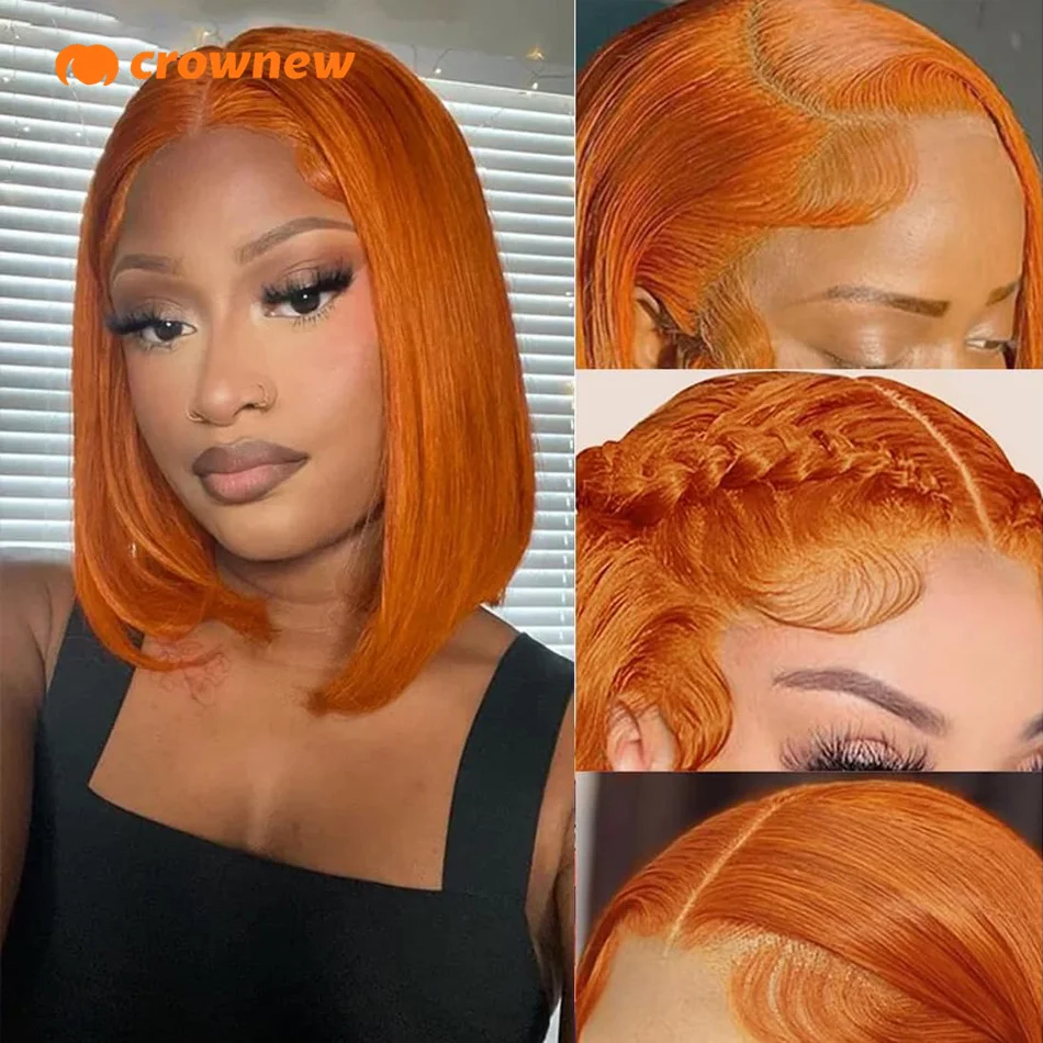 350 Ginger Orange Lace Front Wig Human Hair Wigs Bobs Human Hair Lace Frontal Wigs 13X4 Straight Hd Lace Humain Hair Wig