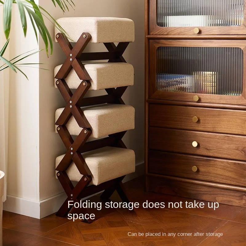 Solid Wood Small Stool Shoe Changing Stool Household Door Bench Low Stool Living Room Square Stool Children's Stool