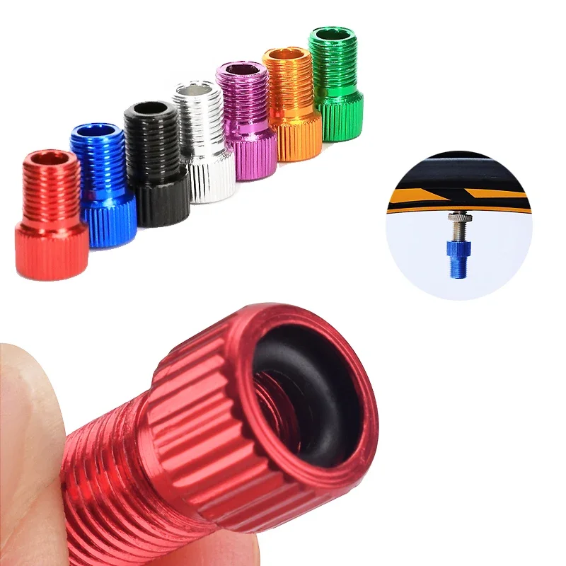 Aluminum Alloy Bike Valve Adapter Convert Presta To Schrader Valve Bicycle Pump Air Nozzle Tube Tools Bicycle Accessories 1PC