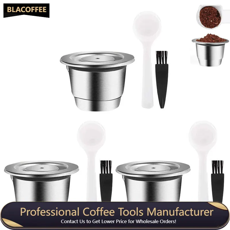 

Coffee Capsules Refillable Reusable Capsules Stainless Steel Coffee Accessories Cafeteira Filter Espresso Cups Coffee Pods