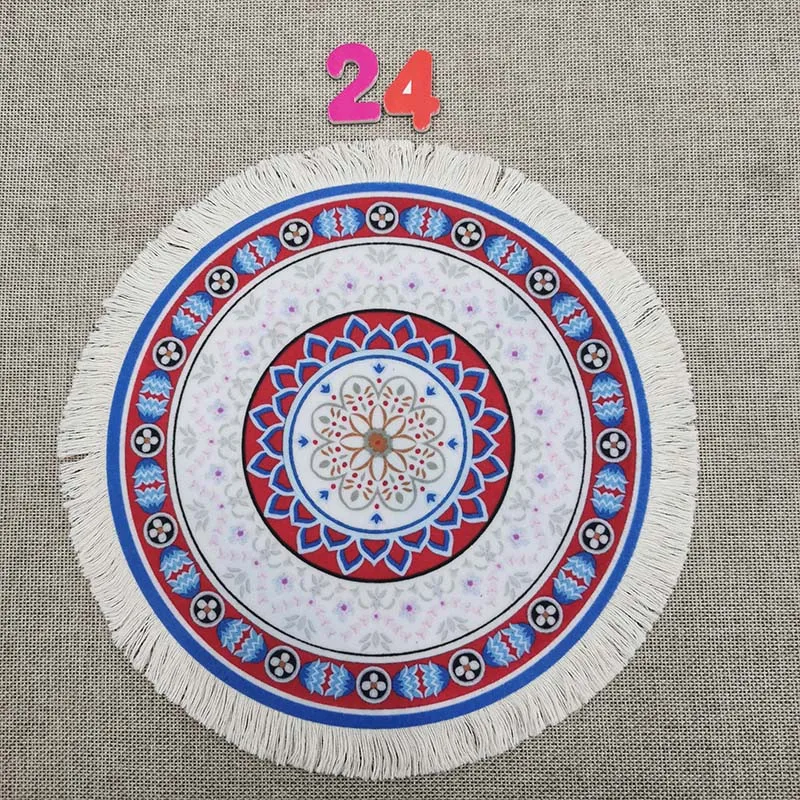 Circular Persian-style mouse pad, high-quality rubber, durable and washable carpet, computer desktop decoration