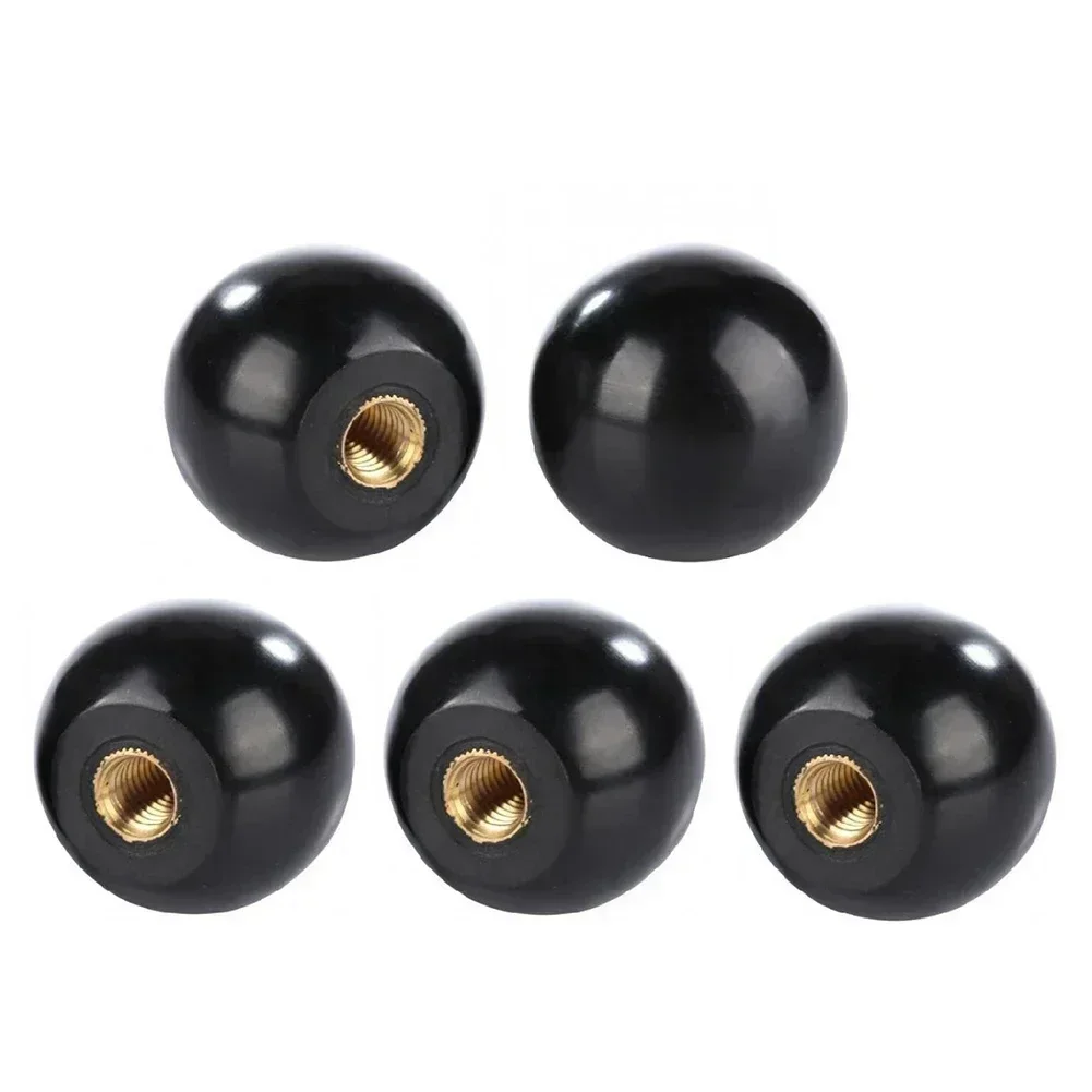 5Pcs Round Ball Bakelite Lever Knob M5/6/8/10/12 Female Thread Black Ball Handle For Printing Electronic Equipment Machine Tool