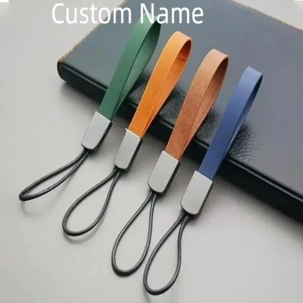 Custom Logo Name Bag Fashion Simplicity Keychain Car Moto Key Ring Chain Prepare Rope Keyring Pendant for Buckl Zinc Alloy Gift