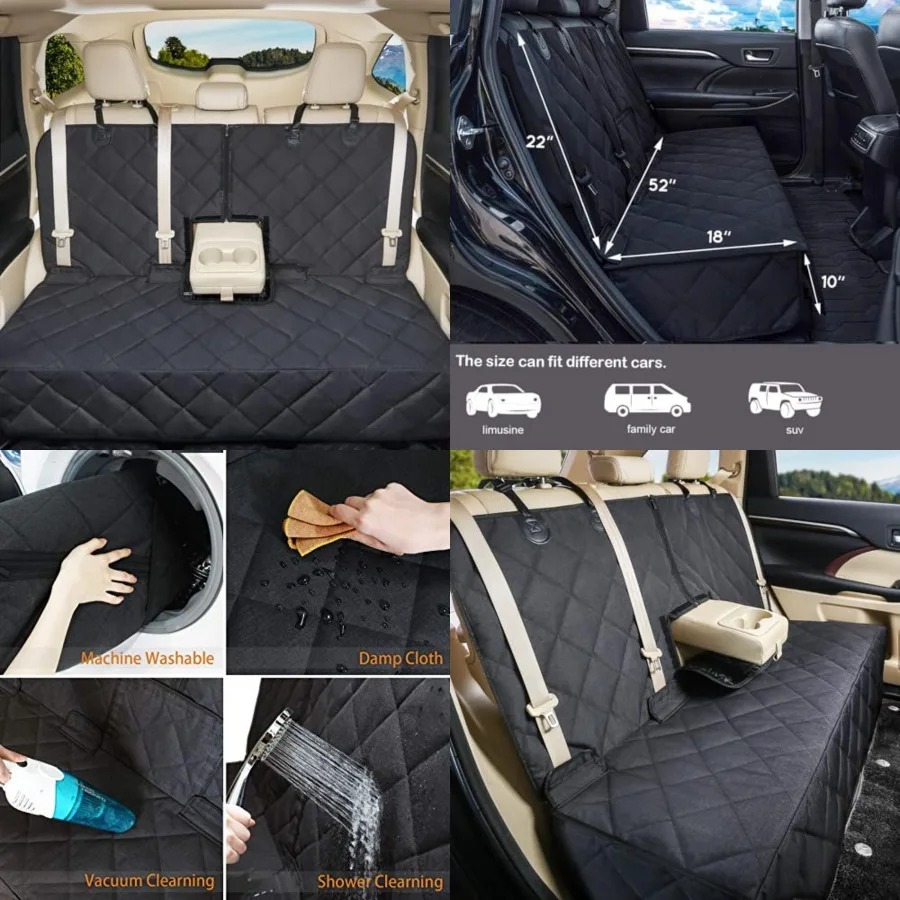 

Bench Dog Car Seat Cover for Back Seat Waterproof Seat Covers Durable Scratch Proof Nonslip, Protector for Pet Fur Mud Washable