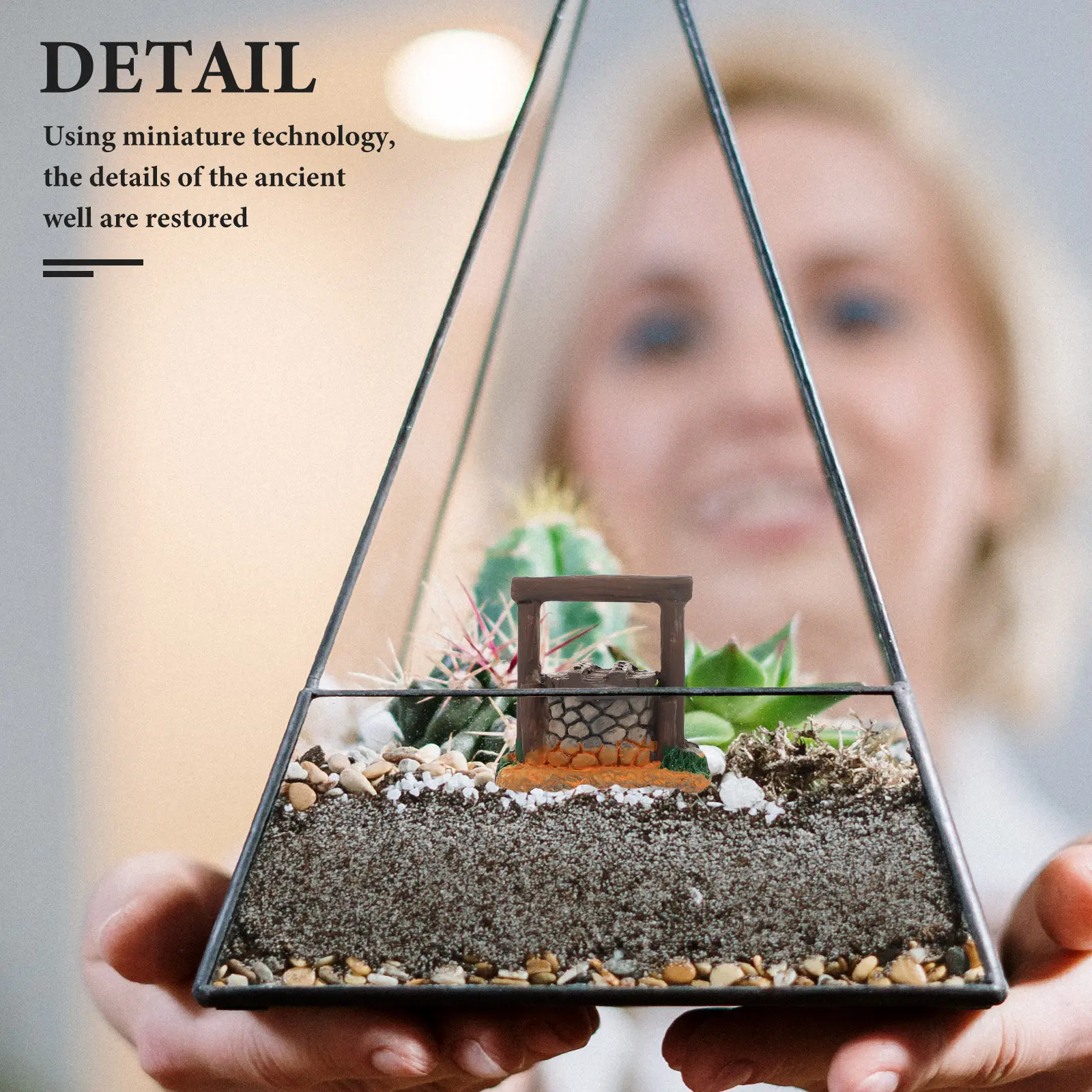 Miniature Garden Well Sandstone Water Well Decoration Micro Landscape Ornament Home Bonsai Desktop Fairy Crafts Accessories