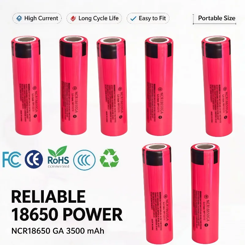 NCR18650 GA 18650 Lpega Li-ion Battery 3.7V 3500mAh 30A Discharge Cell Suitable for Toys Tools and Flashlights