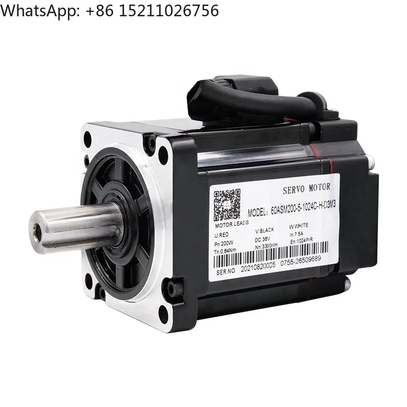 60ASM200-5-1024C Low Voltage 36V Brush DC Jmc Servo Motor 200W 1024 Line Encoder