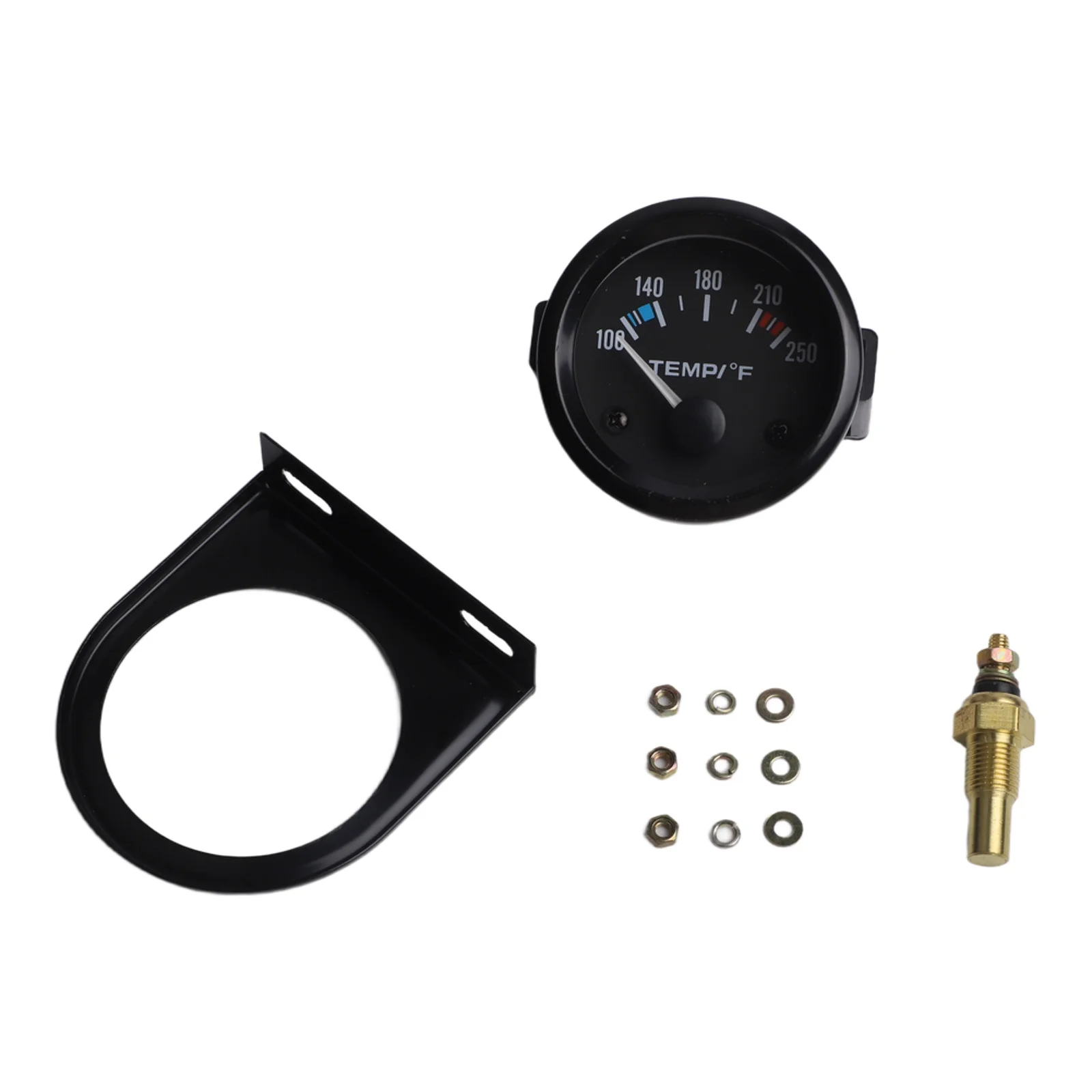 100-250 F Range 52mm Temp Gauge Compact Lightweight Design Plastic And Metal Construction Dashboard Space-saving