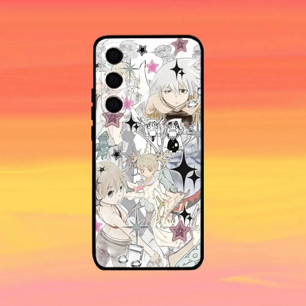 Etui na telefon z motywem anime S-Soul E-Eater dla Samsung Galaxy A73, A72, A71, A70, A53, A52, A51 i innych, miękkie, czarne.