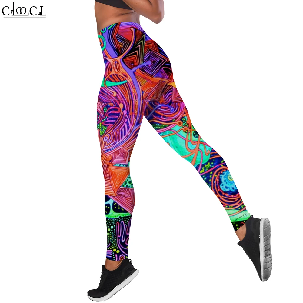 CLOOCL Legging ผู้หญิงแฟชั่นไม่มีรอยต่อ SLIM FIT กางเกง Harajuku สีน้ํารูปแบบ 3D พิมพ์ Slim Push-Up Leggings Dropshipping