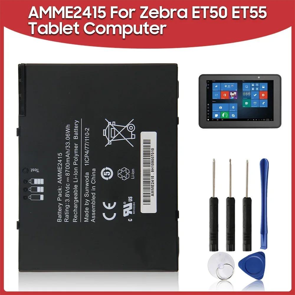 Battery AMME2415 For Zebra ET50 ET55 1ICP4/77/110-2 8700mAh