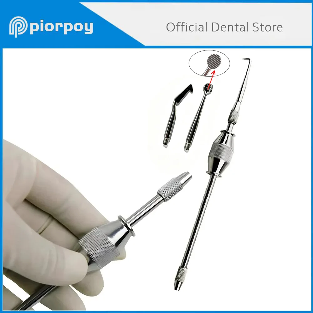 PIORPOY Stainless Steel Manual Dental Crown Remover Manual Bridge Remover With 3 Attachments Reusable Dentistry Lab Products