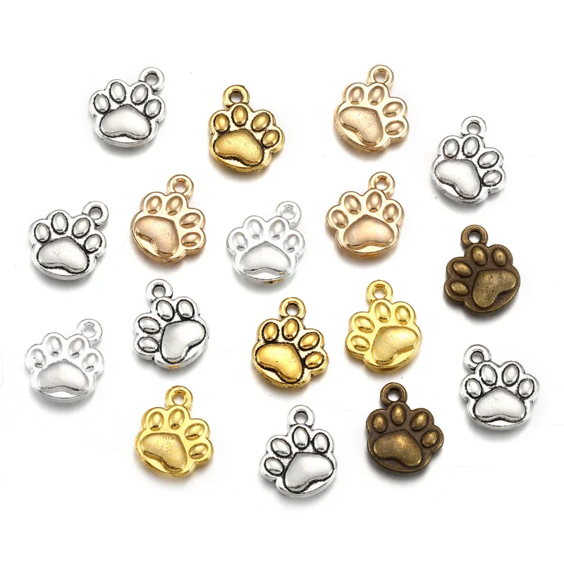 

WZNB 20PCS Dog Paw Print Charms Alloy Jewelry Pendant Accessories Pendant Jewelry for Making Keychain Necklace Decorative