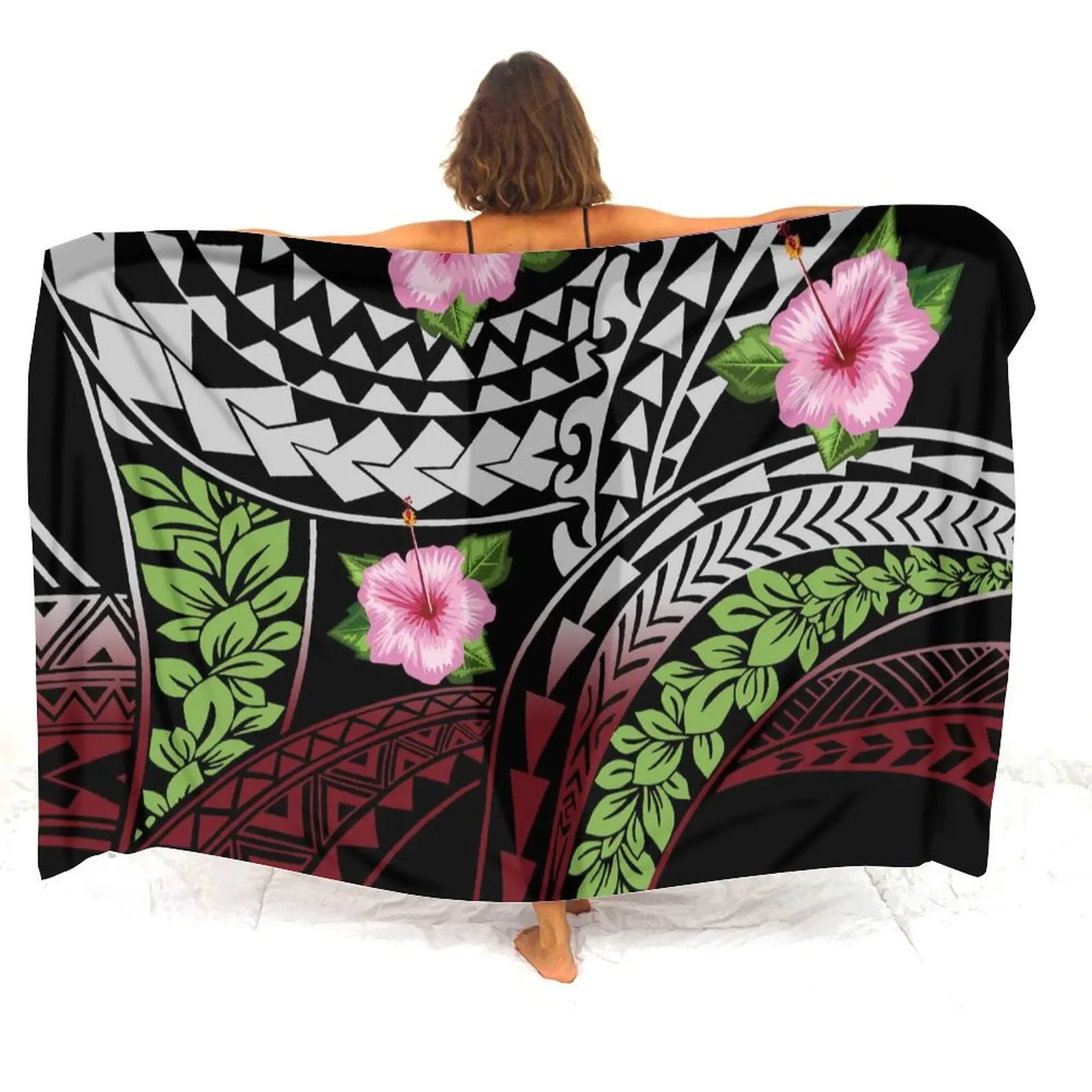 Customizable Polynesian Sarong Beach Sarong Apron Lightweight Fabric Essential Beach Sun Protection Scarf For Vacation