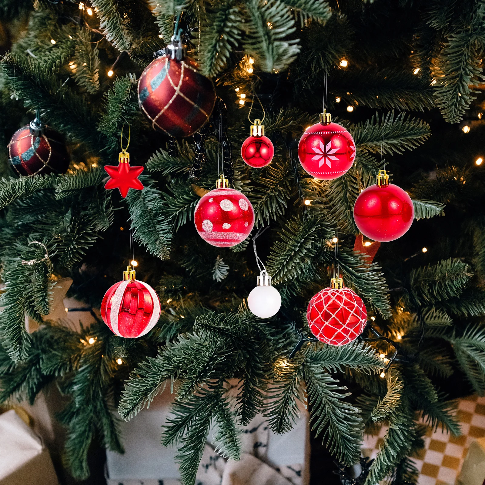 

42Pcs Christmas Ball Ornaments Xmas Tree Pendant Plastic Balls for Holiday Decoration Christmas Tree Ball