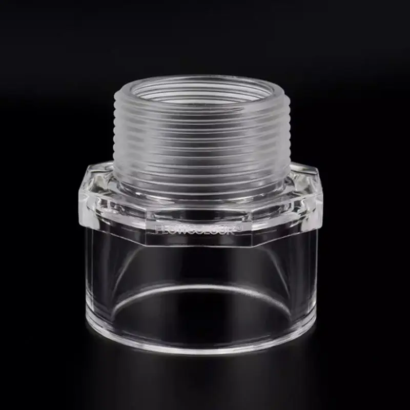 1pc 32/50mm Transparent Acrylic Connector Male Thread Straight Connectors Aquarium Fish Tank DIY Supplies