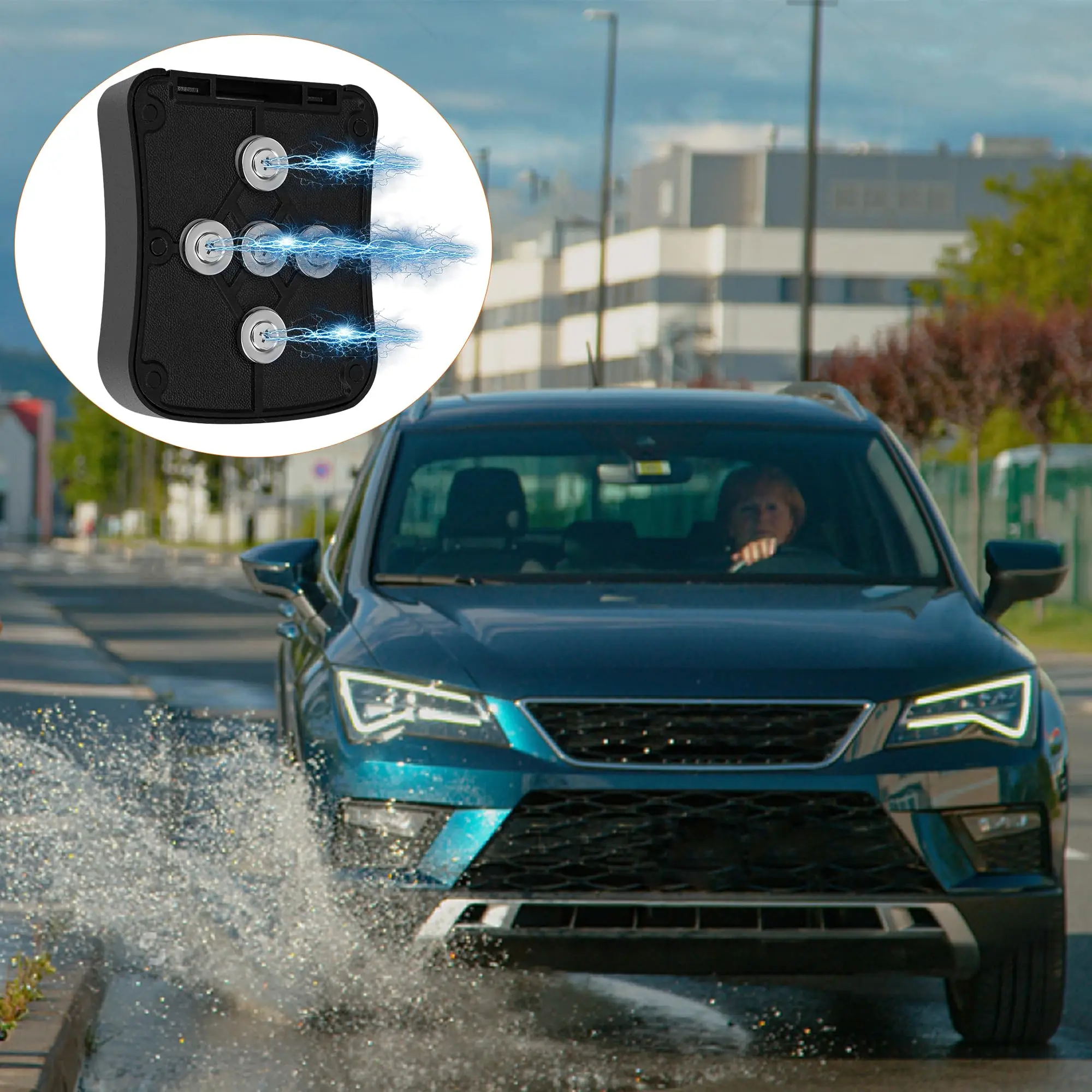 Magnetic Key Holder with Lock Plastic Magnet Car Key Lock Box Hidden Under Car Secure 4-digit Combination with Resettable Code