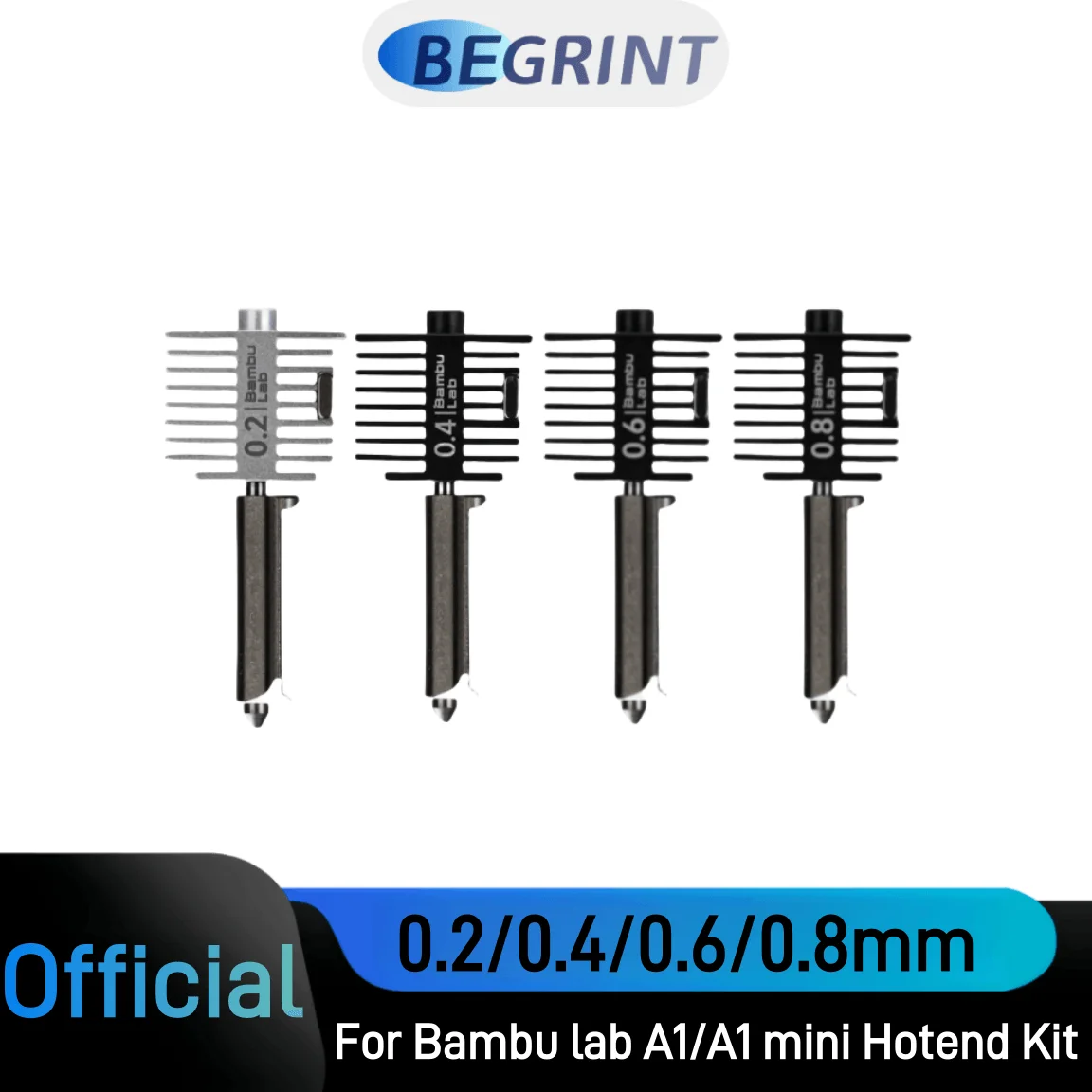 

Bambu lab A1 mini Hotend Kit сопло из закаленной стали 0,2/0,4/0,6/0,8 мм сопло для официального 3D-принтера Bambu lab, аксессуар