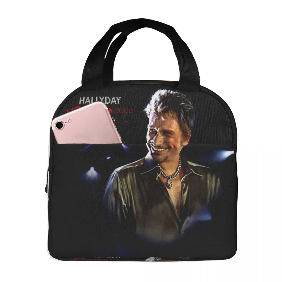 Johnny Hallyday French France Singer Lunch Bag Women Cooler Warm Insulated Lunch Box for School