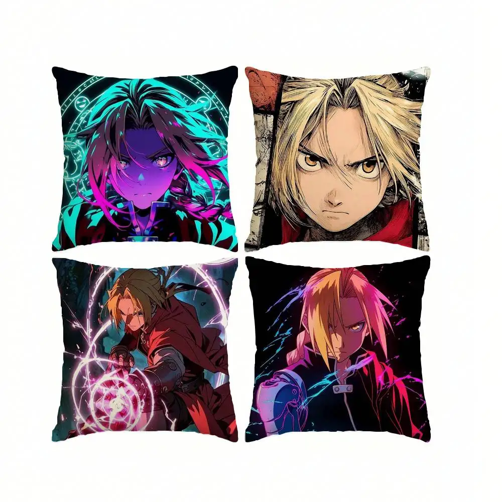 Fantasy Anime F-Fullmetal A-Alchemist  Pillow Case Square Double-Sided Sofa Cushion Cover Bedroom Bedside Pillow