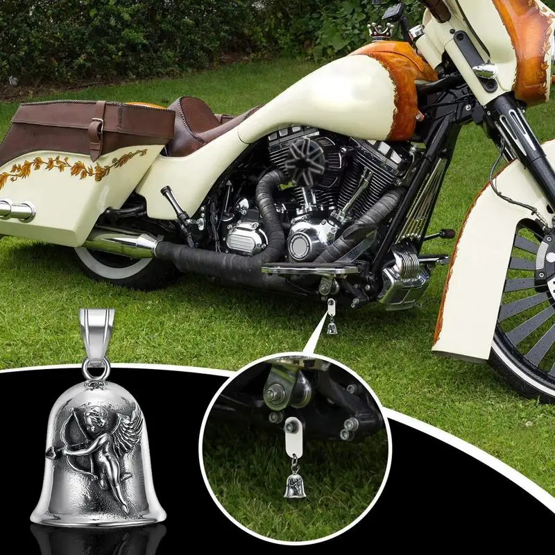 Newest Punk Style Motorcycle Bell Engine Cool Biker Guard Bell Pendant Stainless Steel Universal