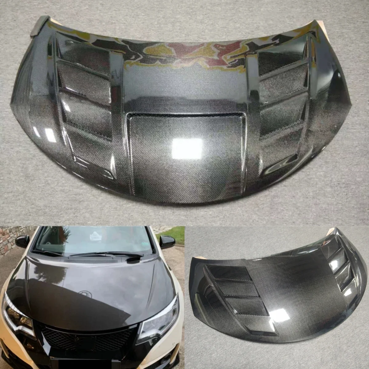 

Для Honda Civic Fk2 крышка двигателя из углеродного волокна модифицированный капот совок автомобильные аксессуары