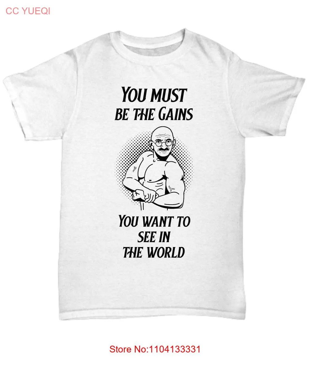 재미 있은 운동 T 셔츠 Gandhi tee 체육관 역도 러닝 머신 러닝 호스트 아빠 선물 긴 또는 짧은 소매