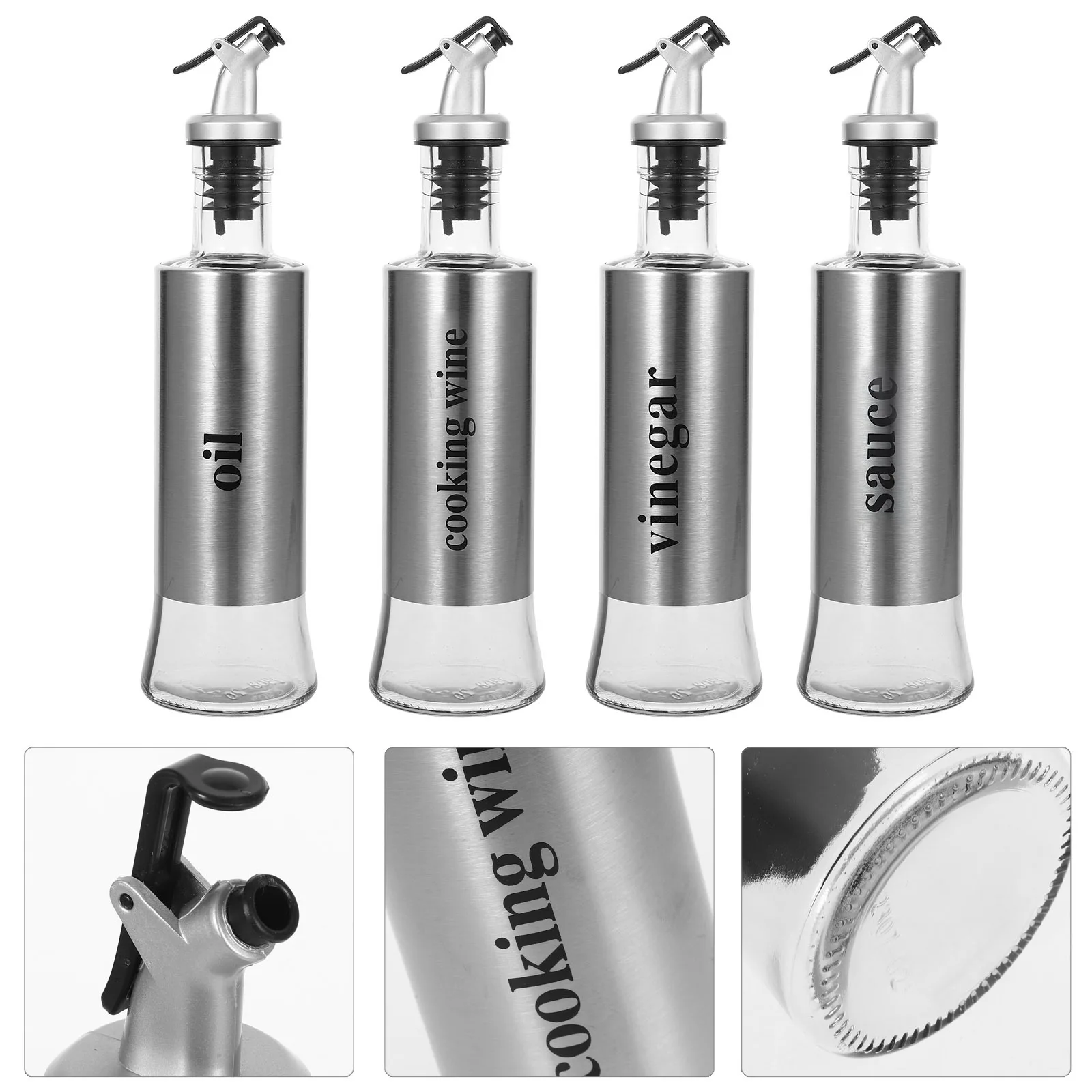 

4Pcs Oil Dispenser Bottles Kitchen Seasoning Dispensers for Soy Sauce Vinegar Wine Cooking Use Kitchen Seasoning Bottles