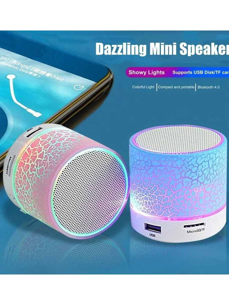 Mini haut-parleur Bluetooth haut-parleur sans fil fissure LED carte SD USB caisson de basses Portable MP3 musique colonne sonore pour ordinateur Portable