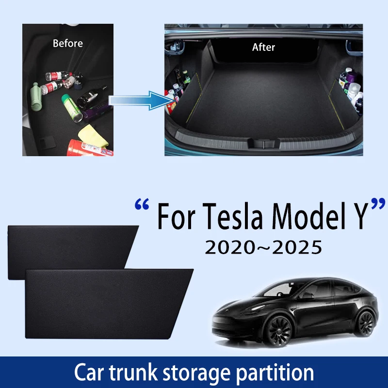 

For Tesla Model Y 2020~2025 2021 2022 Car Thickening Trunk Storage Partition Multifunction Storage Box Auto Interior Accessorie