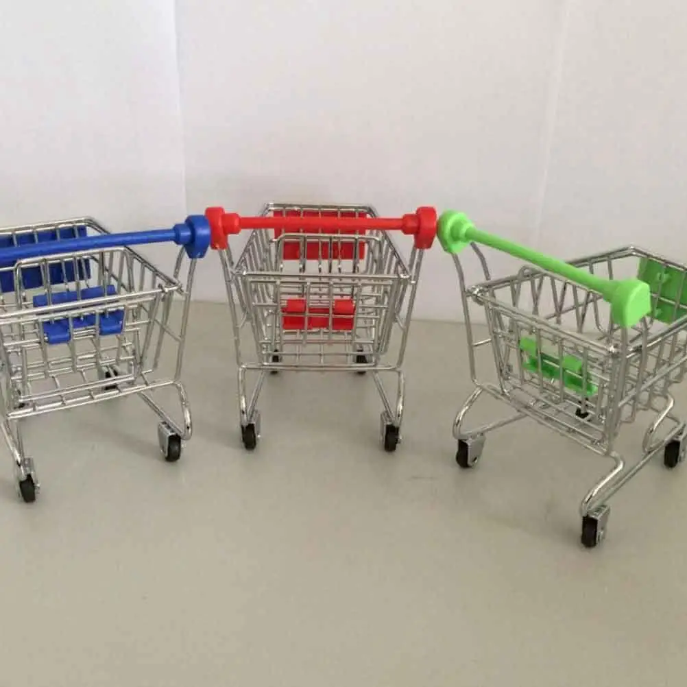 Shopping Trolley Toy Storage Container Toys Mini Carts Simulation Baby Accessories