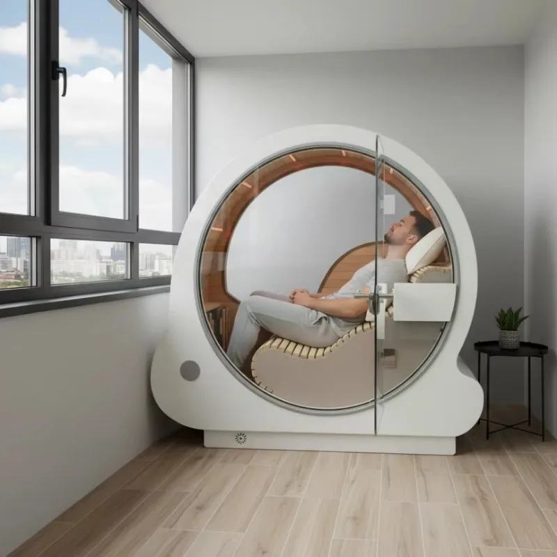 Heat-resistant Grade ABS And Solid Wood Canadian Hemlock Home Sauna With Far Infrared Function And Computer Control Panel