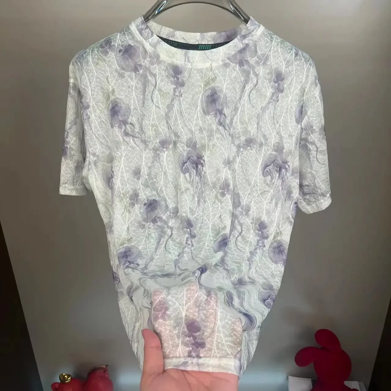 Men's Floral Print Lightweight Short Sleeve T-Shirt Round Neck Casual Summer Top Breathable Thin Fabric Daily Wear