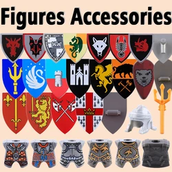 Medieval Lion Armor Vest Wolf Shield Building Blocks Castle Military Eagle Knight Soldier Figures Accessories Weapon Bricks Toys