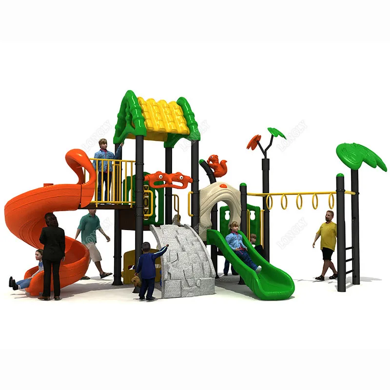Newest Outdoor Playground Plastic Slide Design for Kids Amusement Park Facilities Garden Residential School Educational LLDPE