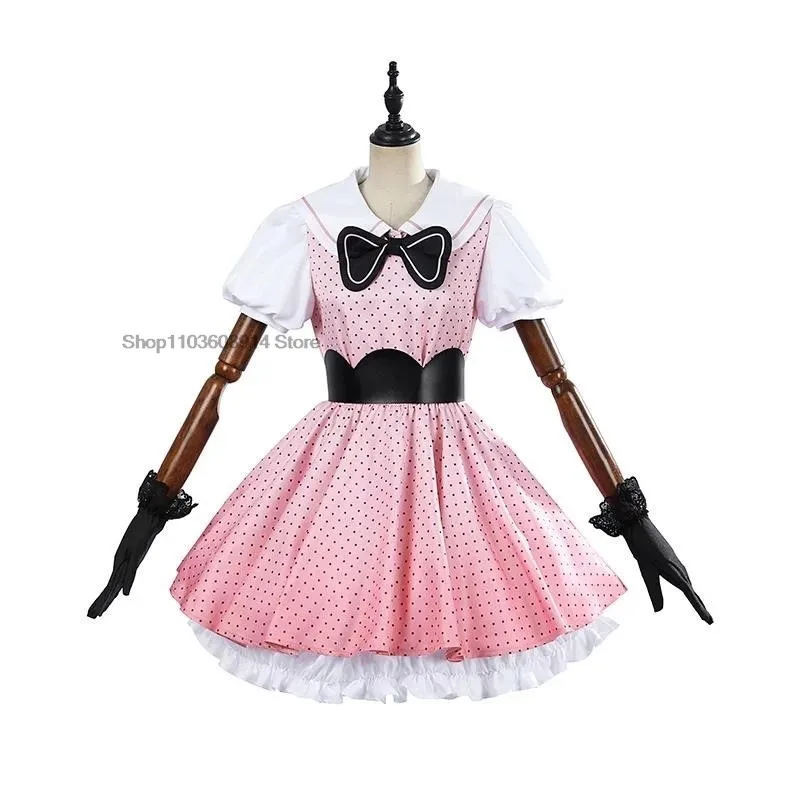 Fantasia de cosplay rubi com peruca para meninas, vestido anime, lindo vestido rosa para escola, performance de palco, Oshi no Ko, nova temporada 2