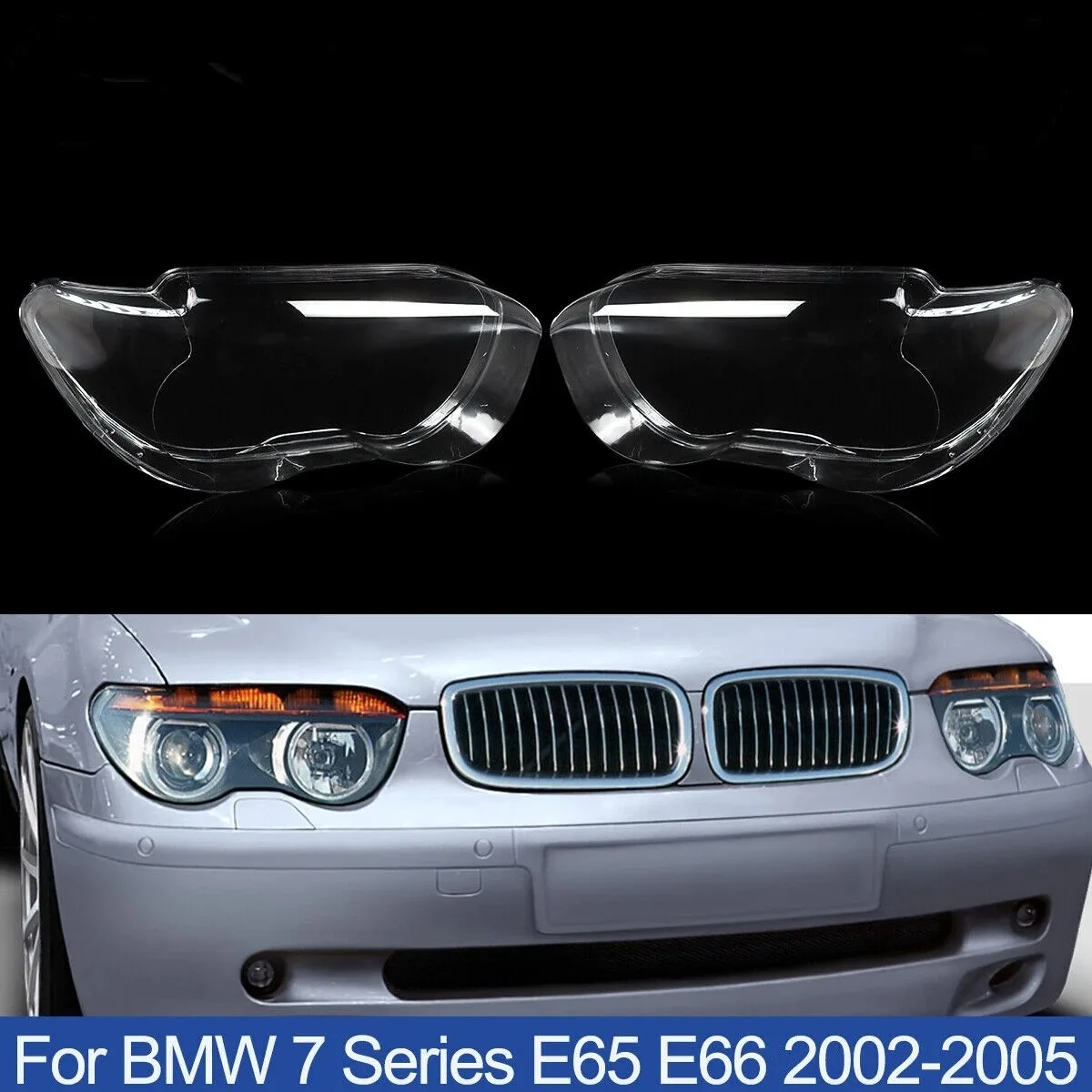Pair Front Headlamp Lens Cover For BMW 5-Series M5 E60 E61 525i 530i 545i 550i 2003-2010 Headlight Shell Transparent Lampshade view 6