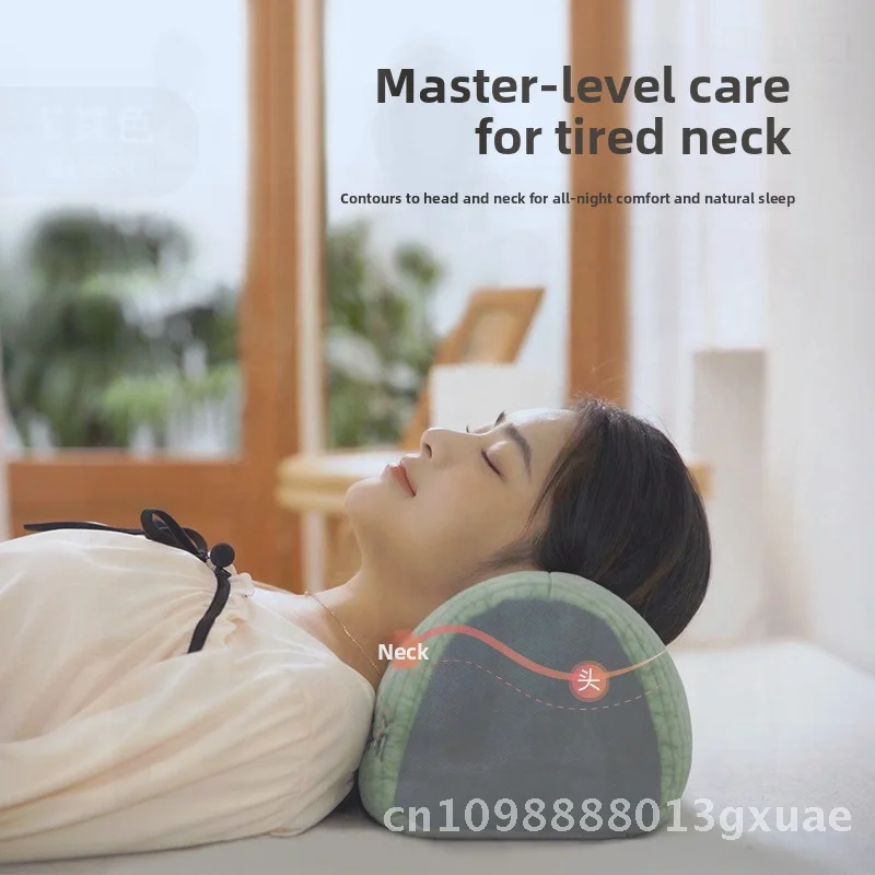 

Full Buckwheat Pillow for Single Person Removable Washable Pure Cotton Core High Cervical Spine Sleep Aid Neck Pillow Light
