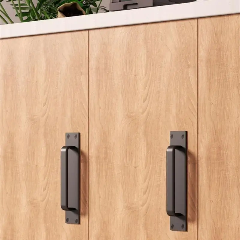 

R9UF 2Pieces Set Aluminum Alloy Door Handles for Sliding Wardrobe and Bathroom Door