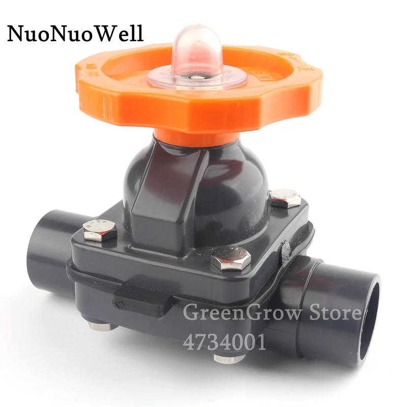 

OD 20~110mm UPVC Gate Diaphragm Valve Aquarium Tank Irrigation Adapter Garden Water Connectors Industrial Water Pipe Fittings