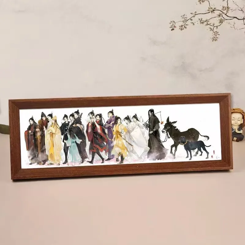 "Wei Wuxian LAN Wangji" و"Modao Zushi" صورة جماعية محيطية مصنوعة من مروحة زخارف صور عائلية للزينة