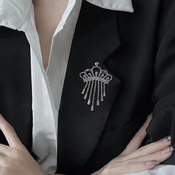 Fashionable Crown Tassel Design Retro High End Zircon Broch Wedding Bridal Women's Jewelry Pin