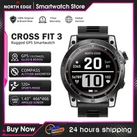 NORTH EDGE - Reloj Inteligente Deportivo con GPS para Hombre, Pantalla AMOLED HD, 50 m ATM, Altímetro, Barómetro, Brújula